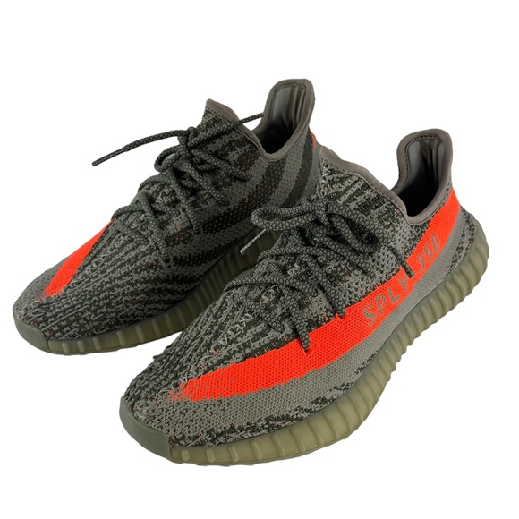 ADIDAS Yeezy Boost SPLY 350 V2 Grey Orange Cloth Sneakers 10.5 US Authenticated - Picture 4 of 10